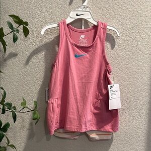 Nike Girls 2 Piece Ruffle Tank and Shorts Set